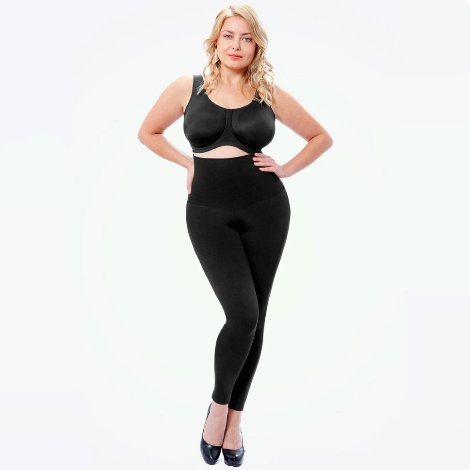 Front Row Buttons High Waist Shaping Leggings For Women