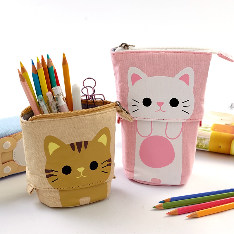 Cute Pencil Case Zipper Kawaii Cat Pencil Box Boys Girls School Supplies Student Stationery Gift for Kids Trousse Scolaire Stylo