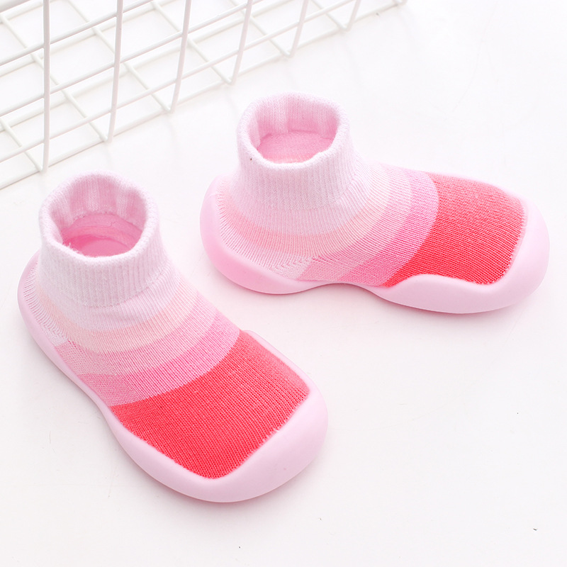 Unisex Baby Shoes First Shoes Baby Walkers Toddler First Walker Baby Girl Kids Soft Rubber Sole Baby Shoe Knit Booties Anti-slip