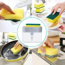 2-in-1 Sponge Rack Soap Dispenser Soap Press Sponge Caddy Bathroom Kitchen Organizer Household Cleaning Accessories Tools #25 2-in-1 Sponge Rack Soap Dispenser Soap Press Sponge Caddy Bathroom Kitchen Organizer Household Cleaning Accessories Tools #25