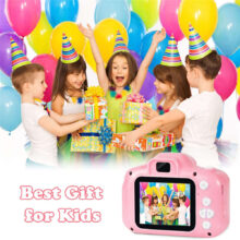 Children Mini Camera Pink Kids Digital HD Camera 2″ Color Display Children Birthday Gift+16GB SD Card Game Study Camera Children Mini Camera Pink Kids Digital HD Camera 2