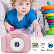 Children Mini Camera Pink Kids Digital HD Camera 2″ Color Display Children Birthday Gift+16GB SD Card Game Study Camera Children Mini Camera Pink Kids Digital HD Camera 2