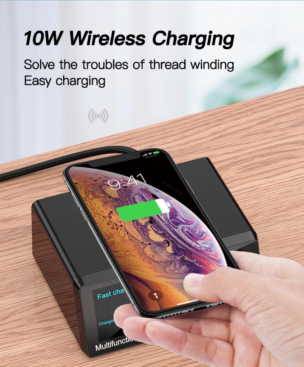 100W 8 Ports USB Charger Quick Charge 3.0 Adapter HUB Wireless Charger Charging Station PD Fast Charger For iPhone 11 Samsung 100W 8 Ports USB Charger Quick Charge 3.0 Adapter HUB Wireless Charger Charging Station PD Fast Charger For iPhone 11 Samsung