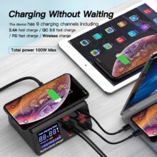 100W 8 Ports USB Charger Quick Charge 3.0 Adapter HUB Wireless Charger Charging Station PD Fast Charger For iPhone 11 Samsung 100W 8 Ports USB Charger Quick Charge 3.0 Adapter HUB Wireless Charger Charging Station PD Fast Charger For iPhone 11 Samsung