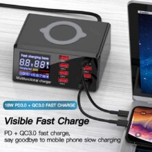 100W 8 Ports USB Charger Quick Charge 3.0 Adapter HUB Wireless Charger Charging Station PD Fast Charger For iPhone 11 Samsung 100W 8 Ports USB Charger Quick Charge 3.0 Adapter HUB Wireless Charger Charging Station PD Fast Charger For iPhone 11 Samsung