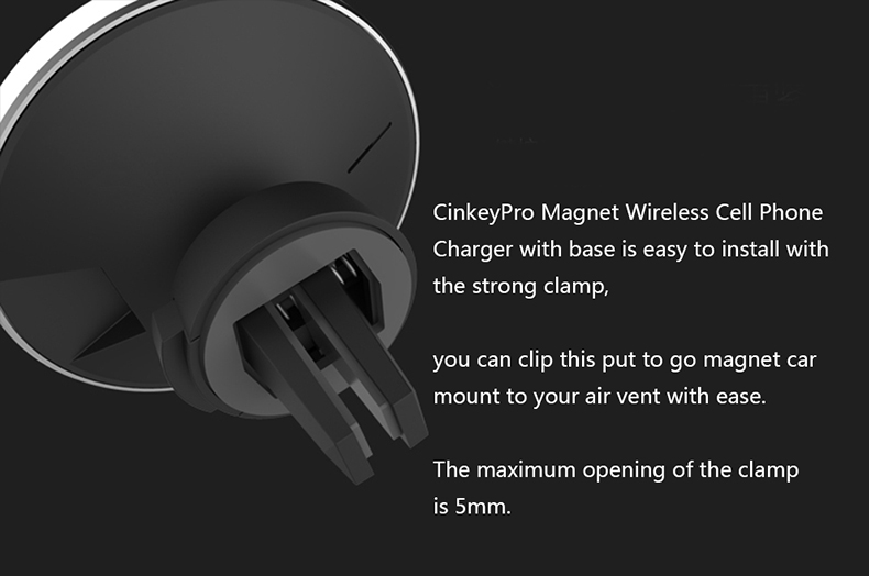 Bonola Car Wireless Charger For iPhone11/11Pro/XsMax/Xr/8plus Qi Magnetic Fast Wireless Car Charger For SamsungS10/S9/Mi Note10