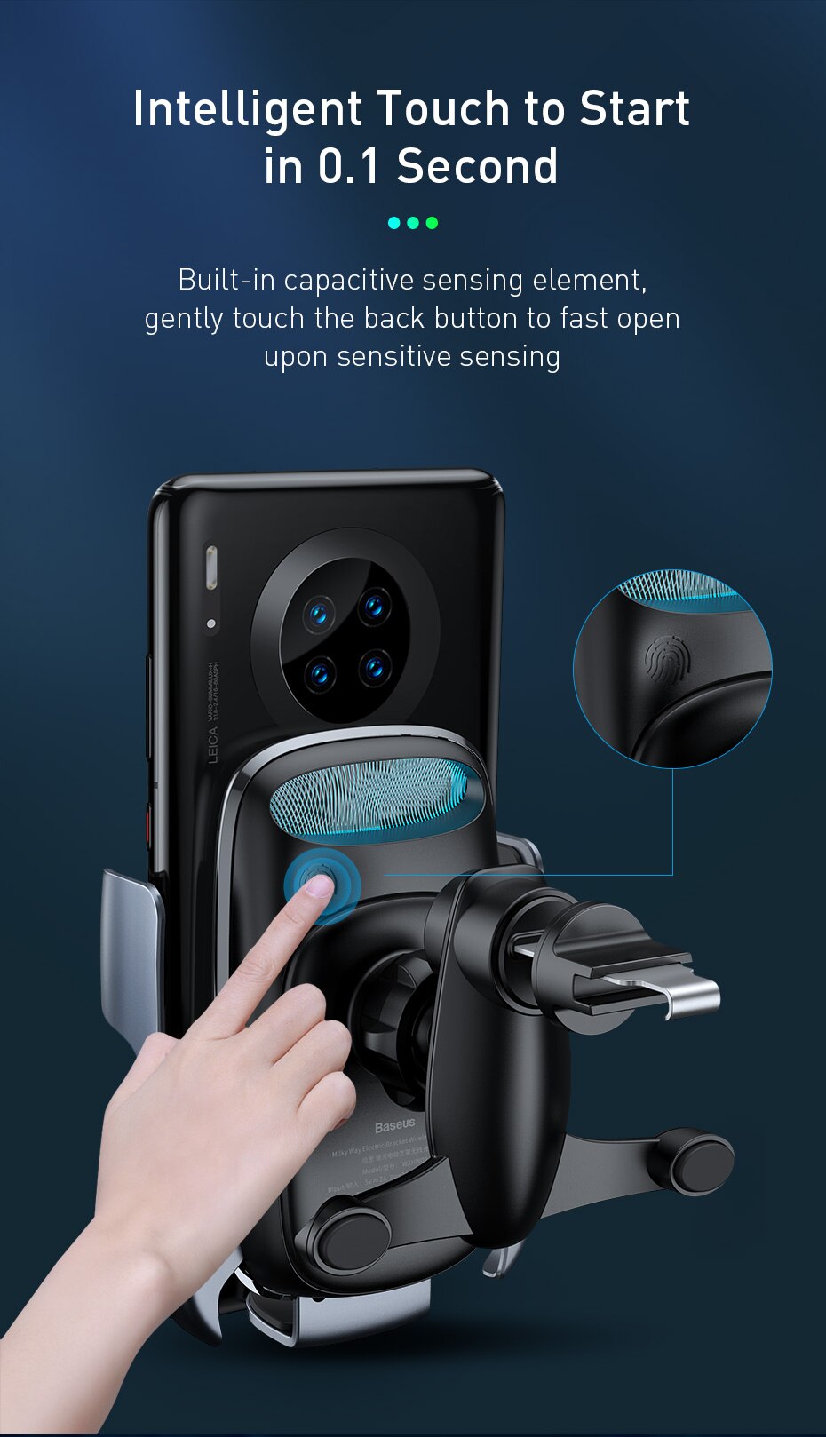 Baseus 15W Qi Wireless Car Charger For iPhone 11 Fast Car Wireless Charging Holder For Samsung S20 Xiaomi Mi 9 Induction Charger