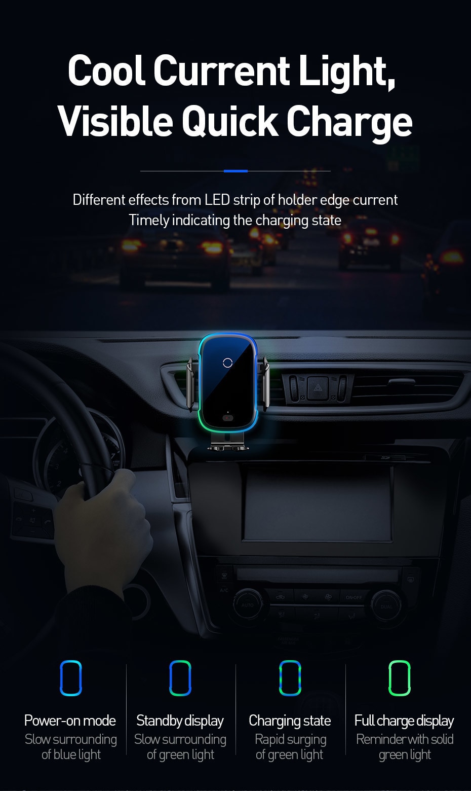 Baseus Qi Car Wireless Charger for iPhone 11 Samsung Xiaomi 15W Induction Car Mount Fast Wireless Charging with Car Phone Holder Baseus Qi Car Wireless Charger for iPhone 11 Samsung Xiaomi 15W Induction Car Mount Fast Wireless Charging with Car Phone Holder