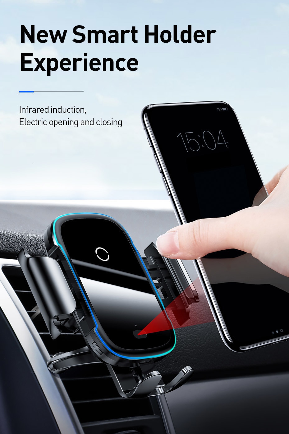 Baseus Qi Car Wireless Charger for iPhone 11 Samsung Xiaomi 15W Induction Car Mount Fast Wireless Charging with Car Phone Holder Baseus Qi Car Wireless Charger for iPhone 11 Samsung Xiaomi 15W Induction Car Mount Fast Wireless Charging with Car Phone Holder