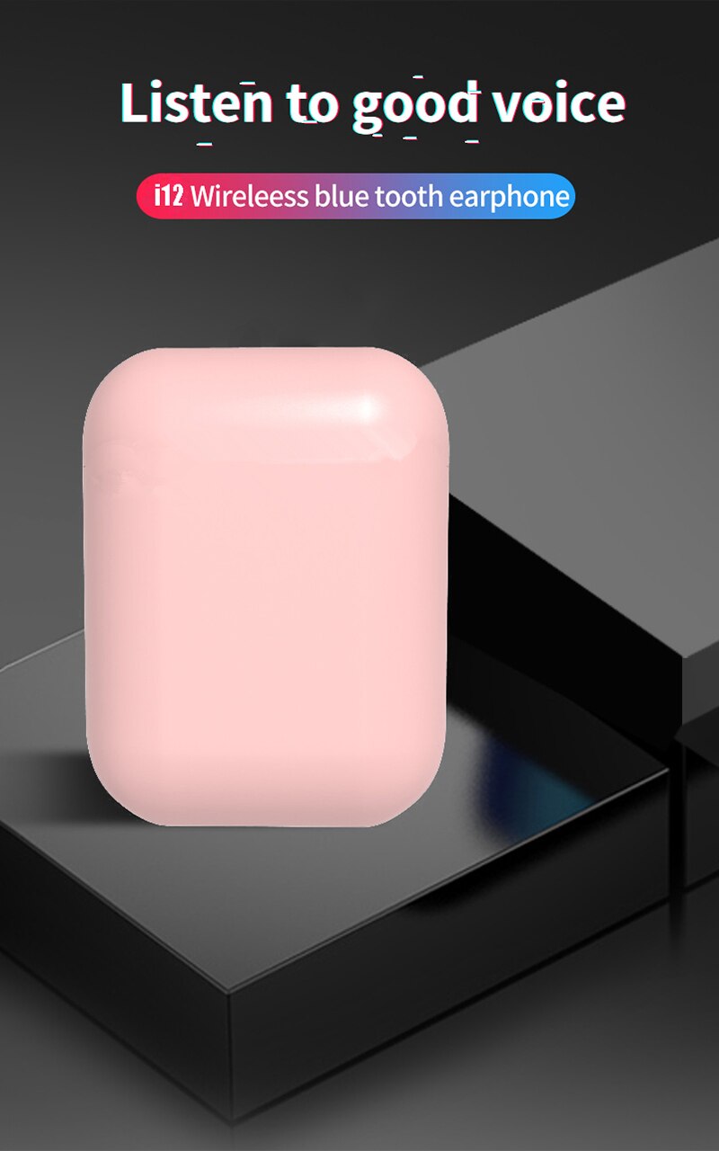 Original i12 TWS Bluetooth 5.0 Sport Earphone touch pop-up window HD Mic for iPhone Xiaomi Huawei Samsung Phone pk i9s i11 Tws