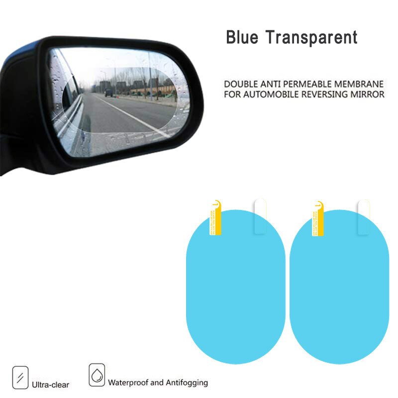 Car Rain Film Rearview Mirror Protective Film Anti Fog Membrane Anti-glare Waterproof Rainproof Car Mirror Window Clear Safer