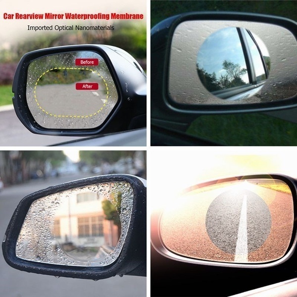 2Pcs/set Rainproof Car Accessories Car Mirror Window Clear Film Membrane Anti Fog Anti-glare Waterproof Sticker Driving Safety