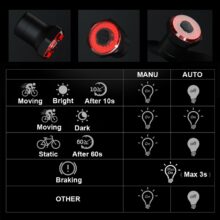 NEWBOLER Smart Bicycle Rear Light Auto Start/Stop Brake Sensing IPx6 Waterproof USB Charge cycling Tail Taillight Bike LED Light NEWBOLER Smart Bicycle Rear Light Auto Start/Stop Brake Sensing IPx6 Waterproof USB Charge cycling Tail Taillight Bike LED Light