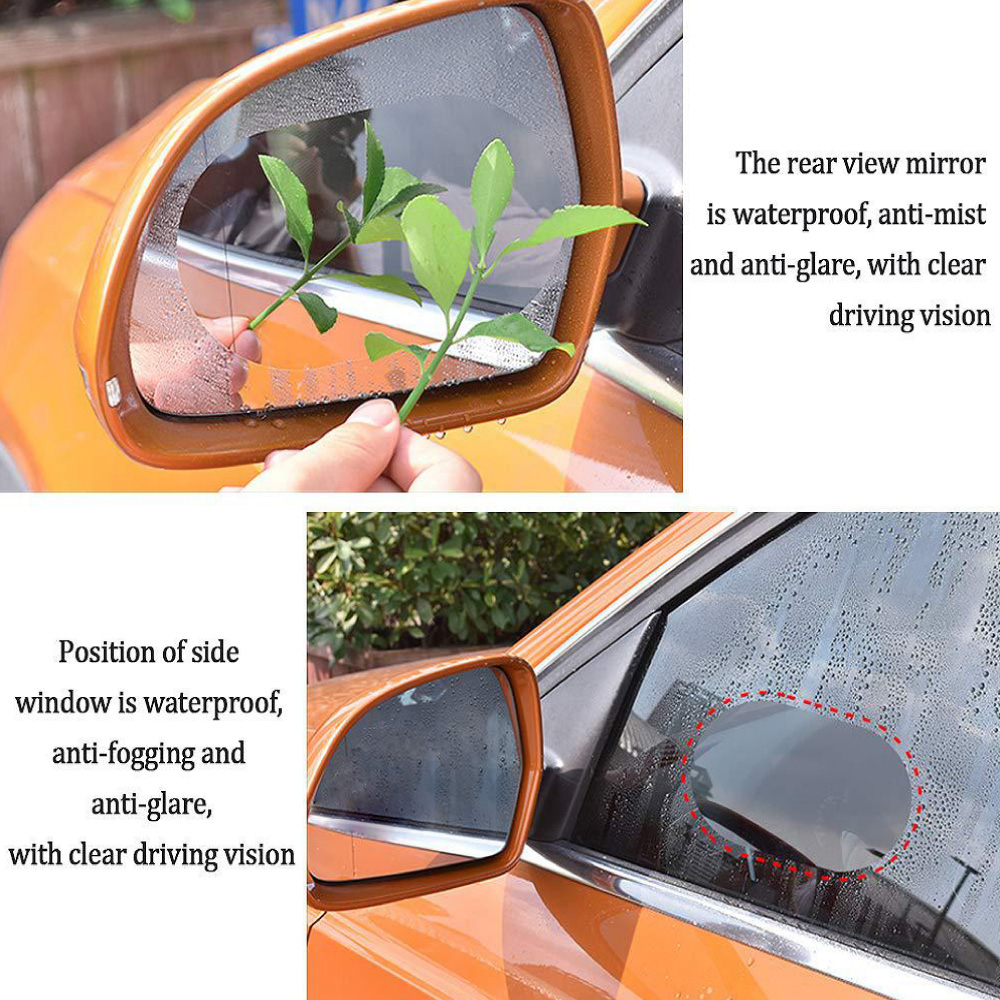 Car Rearview Mirror Protective Film Anti Fog Rain Window Clear Rainproof Rear View Mirror Protective Soft Film Auto Accessories
