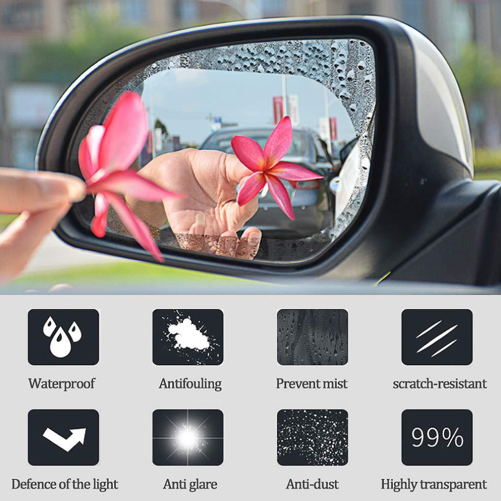 Car Rearview Mirror Protective Film Anti Fog Rain Window Clear Rainproof Rear View Mirror Protective Soft Film Auto Accessories