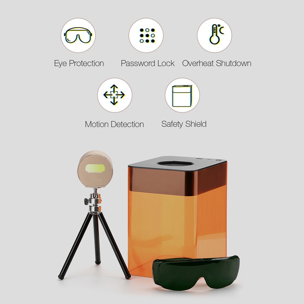 KKMOON Portable Mini Lightweight CNC Laser Engraving Machine Wood Router Handheld DIY Laser Engraver for Marking Lettering