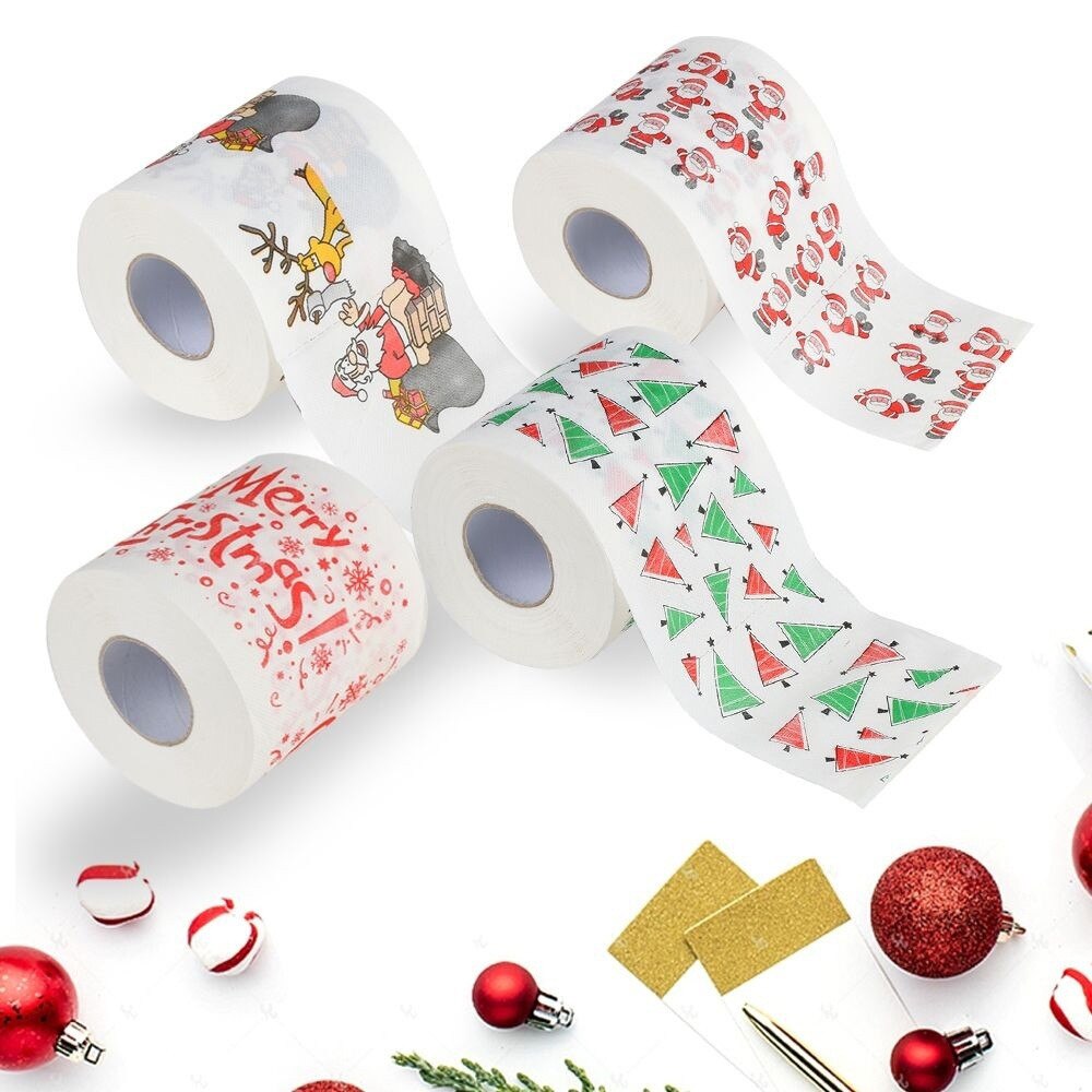 Christmas Toilet Roll Paper Home Santa Claus Bath Toilet Roll Paper Christmas Supplies Xmas Decor Tissue Roll 10*10cm Kitchen