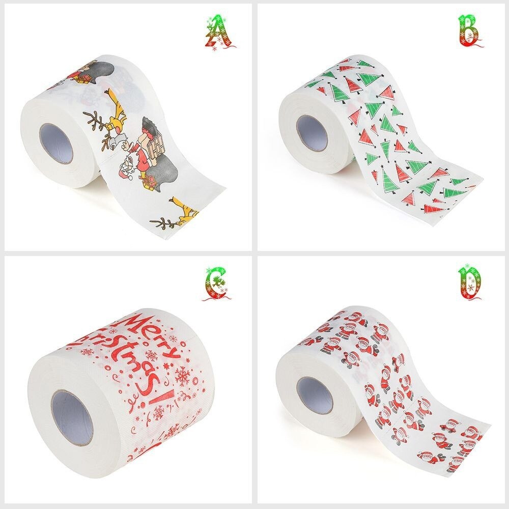 Christmas Toilet Roll Paper Home Santa Claus Bath Toilet Roll Paper Christmas Supplies Xmas Decor Tissue Roll 10*10cm Kitchen
