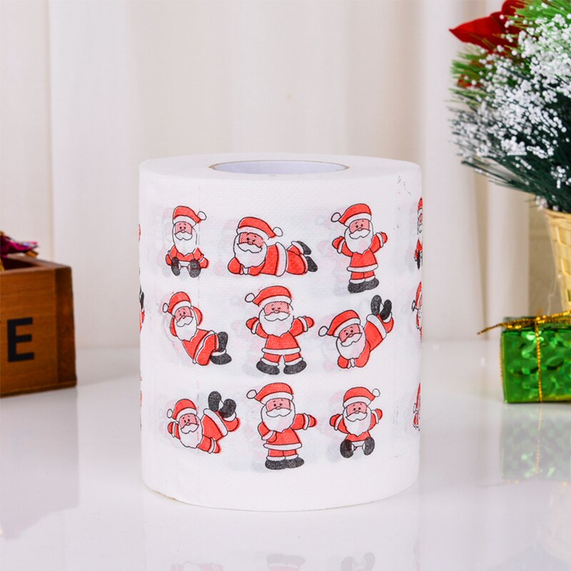 NEW Christmas Pattern Series Roll Paper Christmas Decorations Prints cute Toilet Paper Christmas Decorations For Home HOT