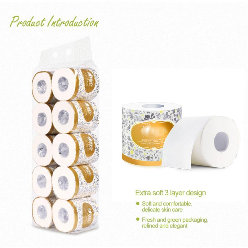 10 Rolls 3Ply High Quality Premium White Toilet Paper Roll Tissue soft home Bath Living Room Toilet Papers Tissue