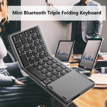 Mini Compact Triple Folding Keyboard Portable Cool Wireless Phone Tablet Keyboard With Mouse Touchpad Mini Compact Triple Folding Keyboard Portable Cool Wireless Phone Tablet Keyboard With Mouse Touchpad
