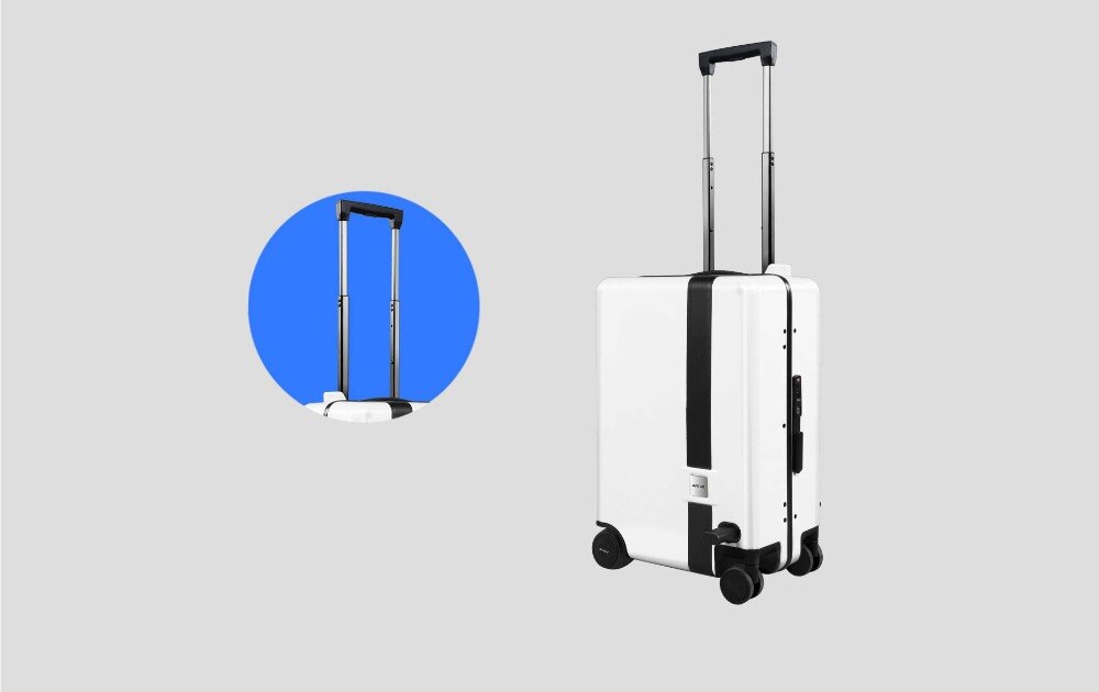 Ride-On and Self-Follow Smart Luggage with Obstacle Avoidance Multi-function electric Riding Trolley Intelligent Carry on Robot