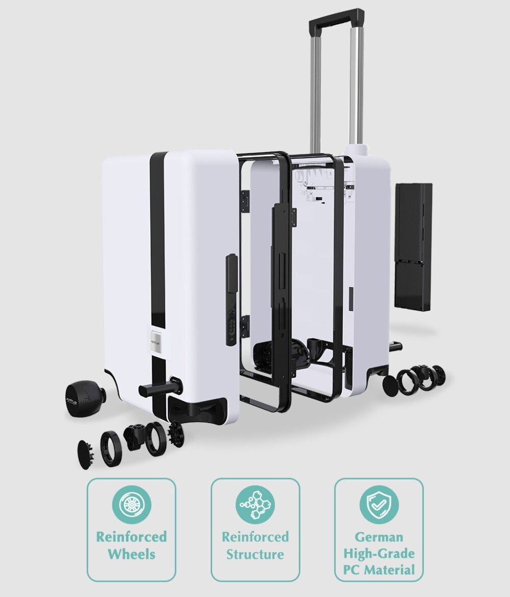 Ride-On and Self-Follow Smart Luggage with Obstacle Avoidance Multi-function electric Riding Trolley Intelligent Carry on Robot