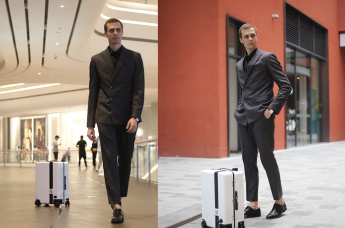 Ride-On and Self-Follow Smart Luggage with Obstacle Avoidance Multi-function electric Riding Trolley Intelligent Carry on Robot