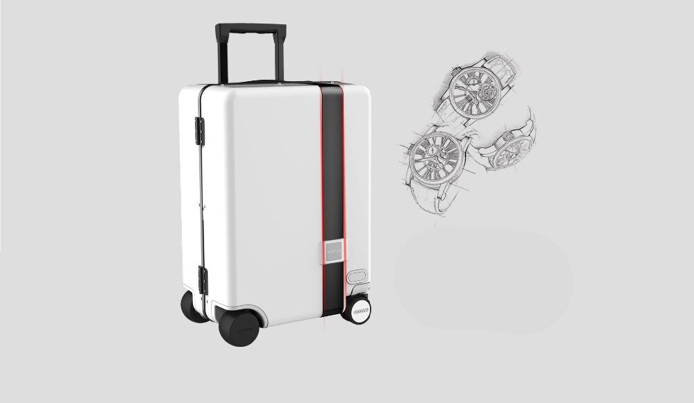 Ride-On and Self-Follow Smart Luggage with Obstacle Avoidance Multi-function electric Riding Trolley Intelligent Carry on Robot