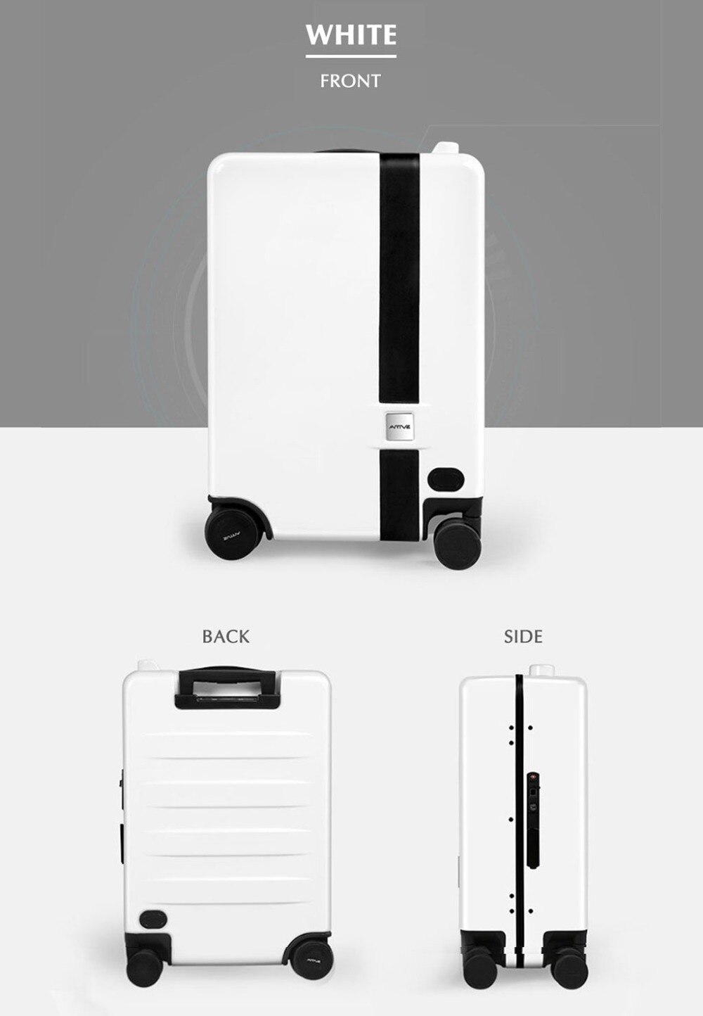 Ride-On and Self-Follow Smart Luggage with Obstacle Avoidance Multi-function electric Riding Trolley Intelligent Carry on Robot