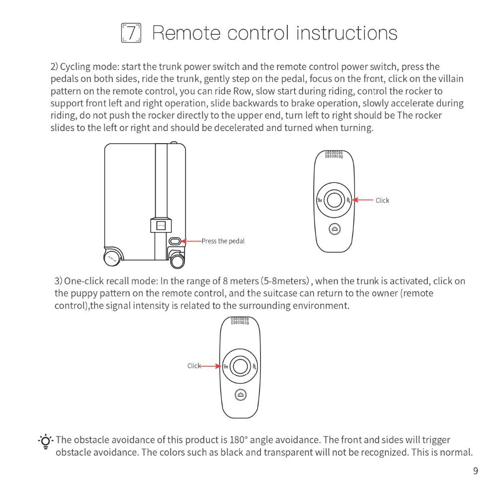 Ride-On and Self-Follow Smart Luggage with Obstacle Avoidance Multi-function electric Riding Trolley Intelligent Carry on Robot