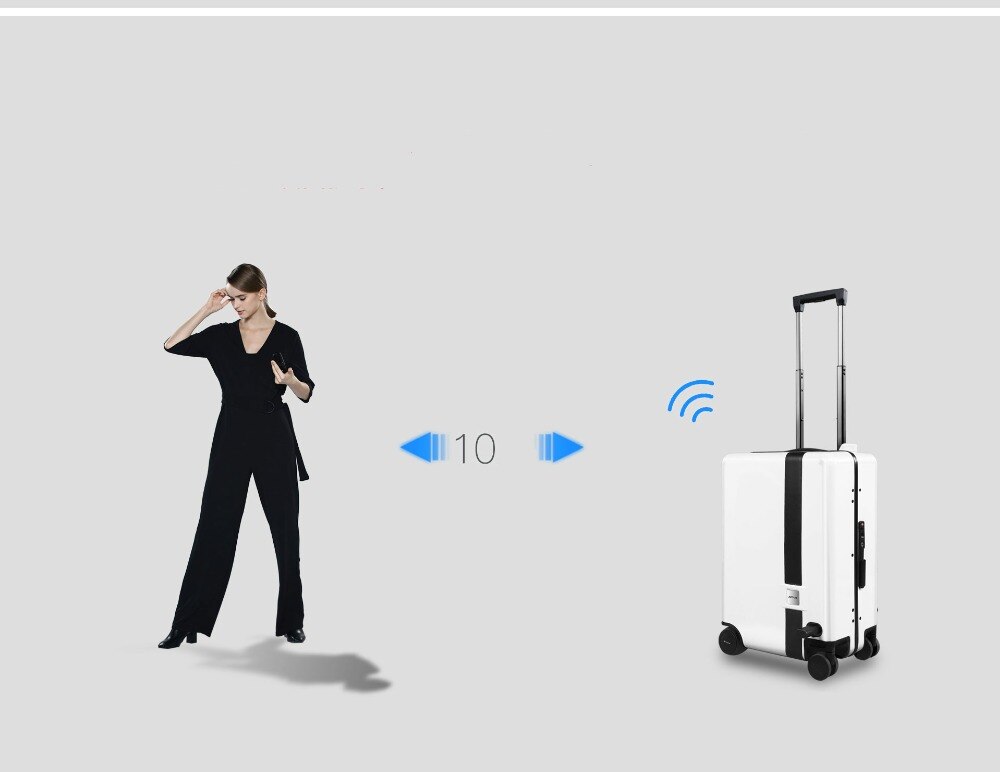 Ride-On and Self-Follow Smart Luggage with Obstacle Avoidance Multi-function electric Riding Trolley Intelligent Carry on Robot