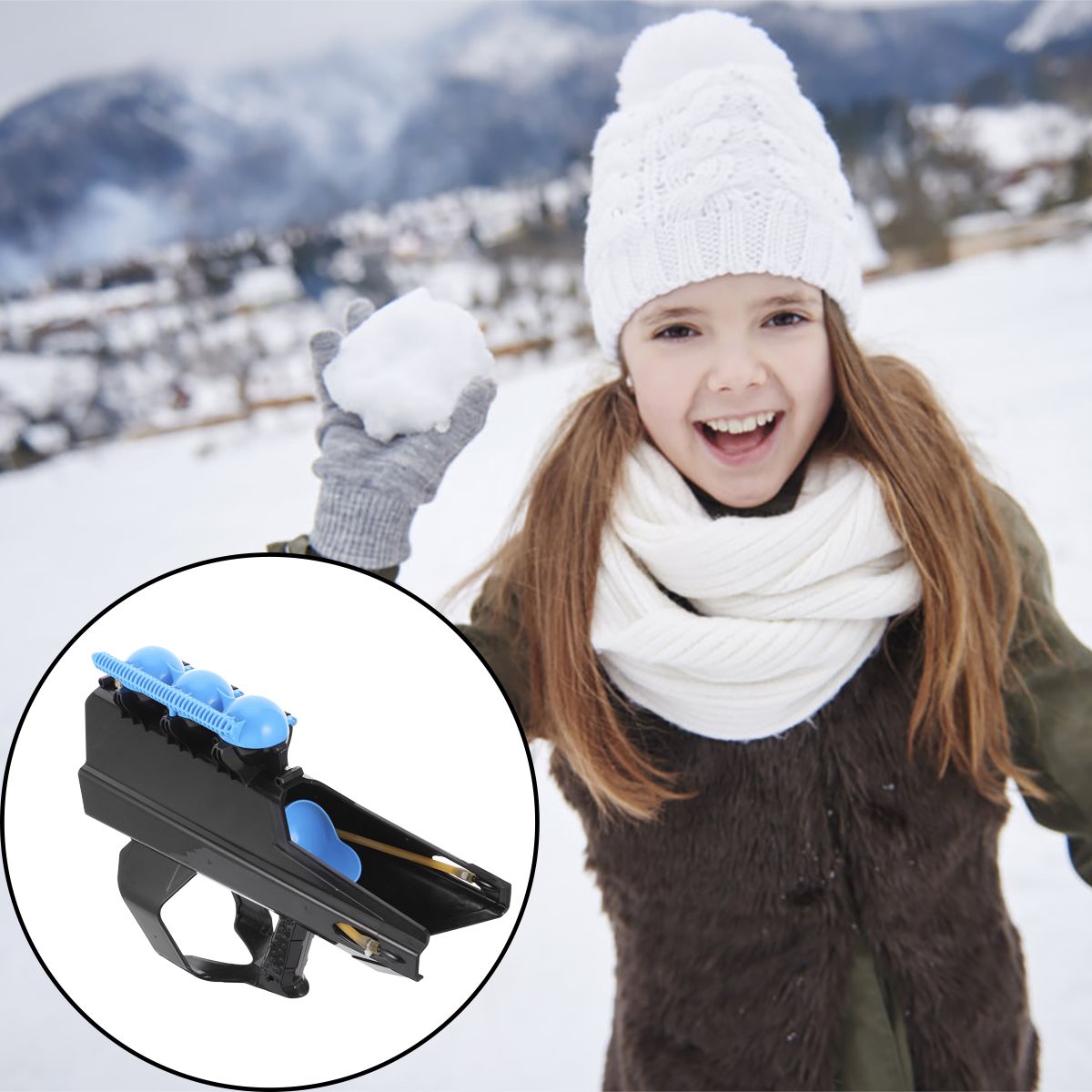 Snowball Launcher Snowball Gun Blaster Snowball Fighting Toy Winter Outdoor Toys