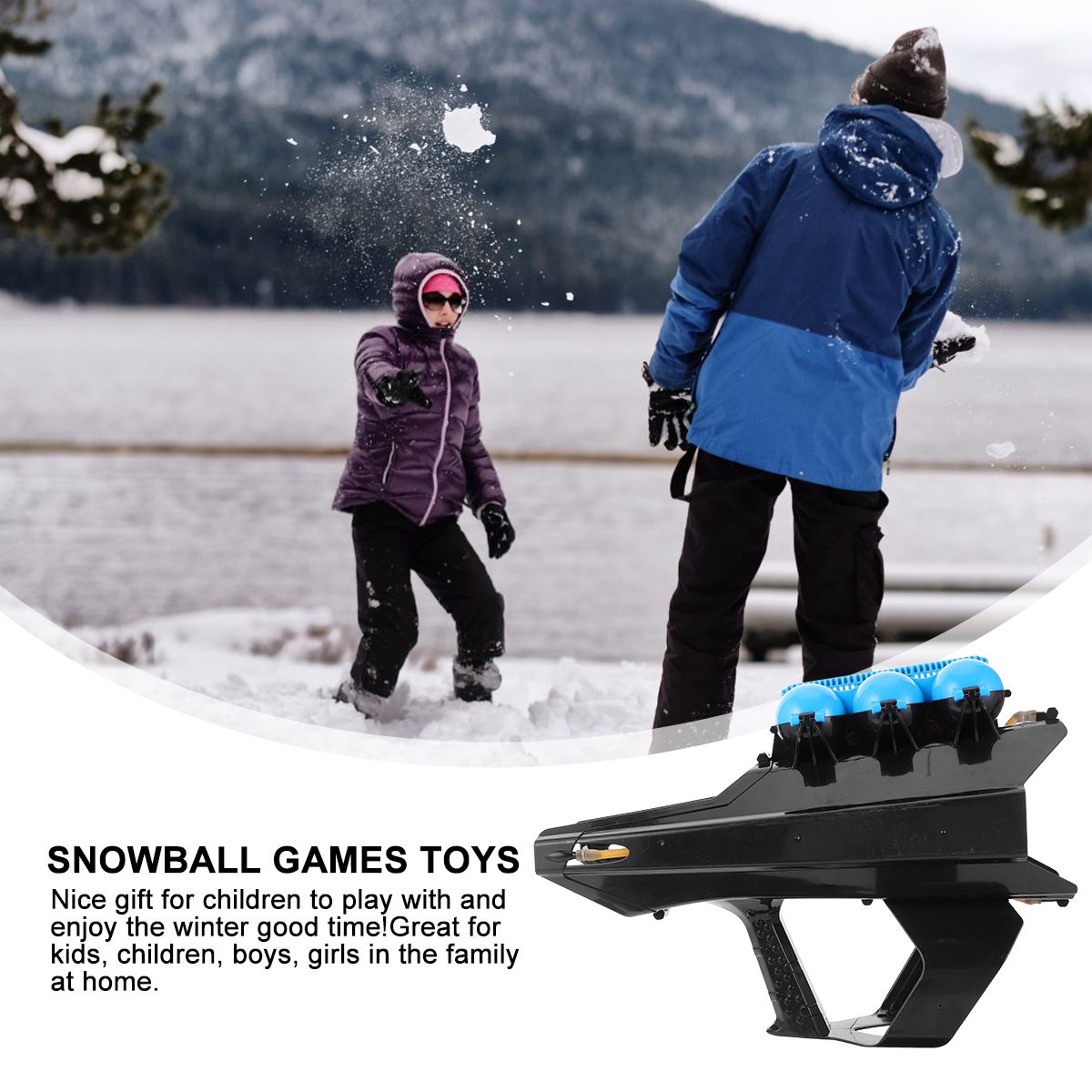 Snowball Launcher Snowball Gun Blaster Snowball Fighting Toy Winter Outdoor Toys