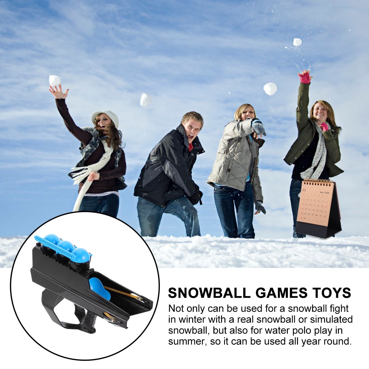 Snowball Launcher Snowball Gun Blaster Snowball Fighting Toy Winter Outdoor Toys