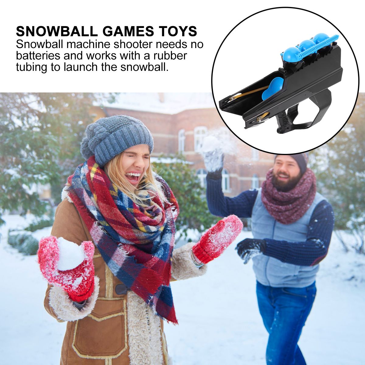 Snowball Launcher Snowball Gun Blaster Snowball Fighting Toy Winter Outdoor Toys