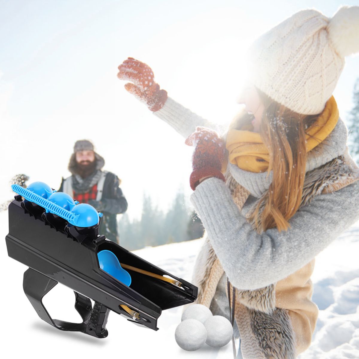 Snowball Launcher Snowball Gun Blaster Snowball Fighting Toy Winter Outdoor Toys