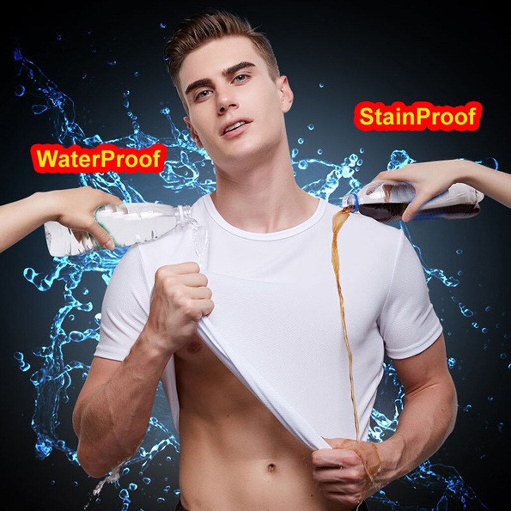 Men Waterproof Breathable Anti-Fouling T-Shirt Plus Size Short Sleeve Cycling Hydrophobic Novelty Oversized Loose Tops #M