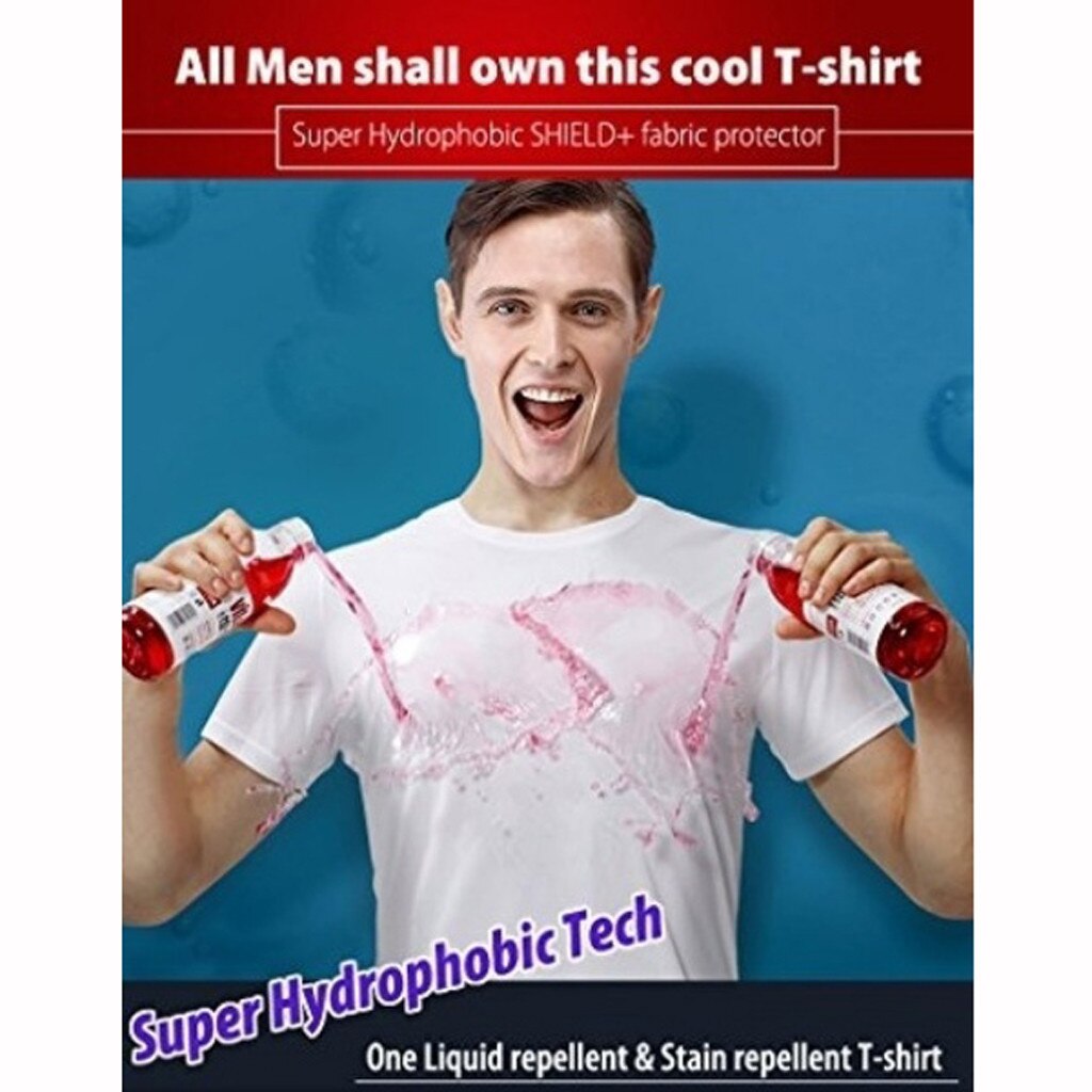 Men Waterproof Breathable Anti-Fouling T-Shirt Plus Size Short Sleeve Cycling Hydrophobic Novelty Oversized Loose Tops #M