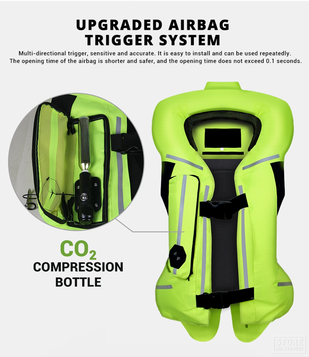 New Motorcycle Jacket Motorcycle Air Bag Vest Moto Air-bag Vest Motocross Racing Riding Airbag System Airbag CE Protector