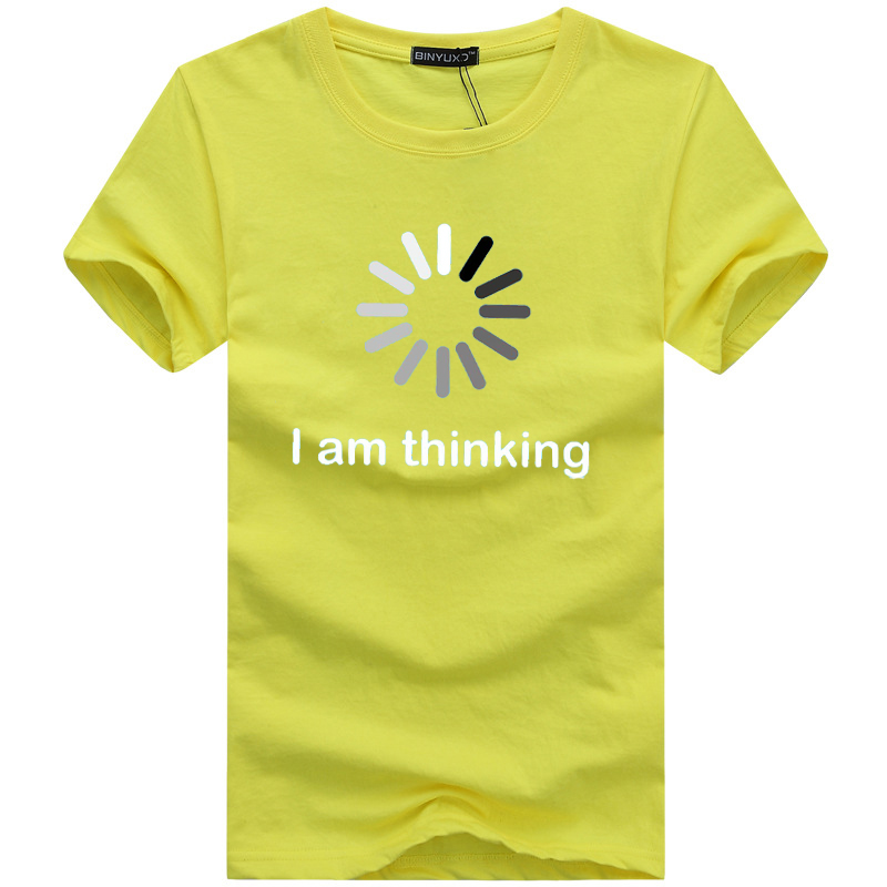 Hip Hop Men's T Shirts Summer Brand Casual O-Neck Short Sleeve T-shirt Mens I'm Thinking Funny Printing Men's Tee Shirts