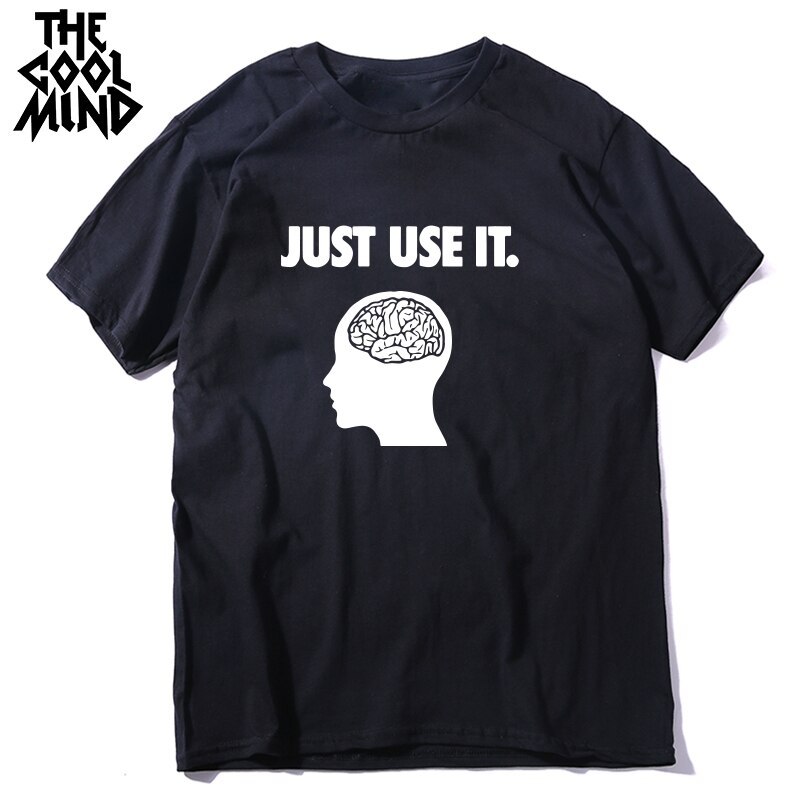 COOLMIND 100% cotton short sleeve men T shirt casual just use it funny o-neck tshirt loose men T-shirt tops tee shirts