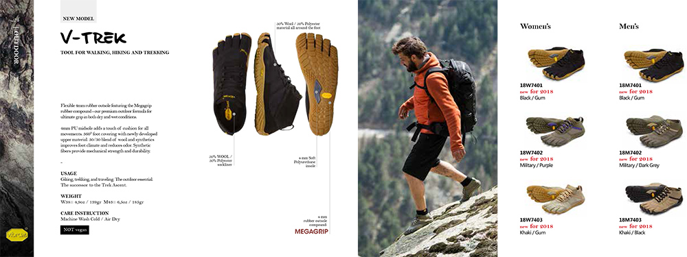 Vibram Fivefingers V-Trek men Sneakers Outdoor Sports Five fingers Winter Comprehensive Training Hiking Mountain Climbing Shoes